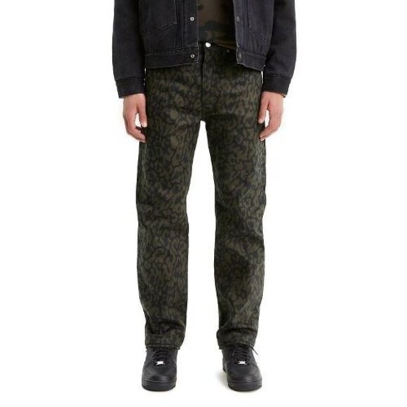 Levis 501XX Original Button Fly Bubble Cheetah Anthracite Mens 42x32 Denim Camo - Picture 1 of 3